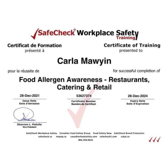 Food Allergy Certified