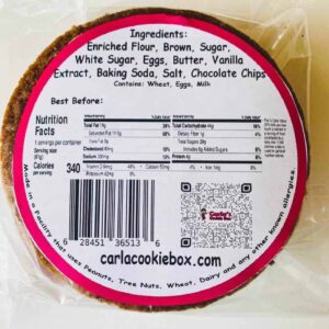 Label back Carlas Cookie Box