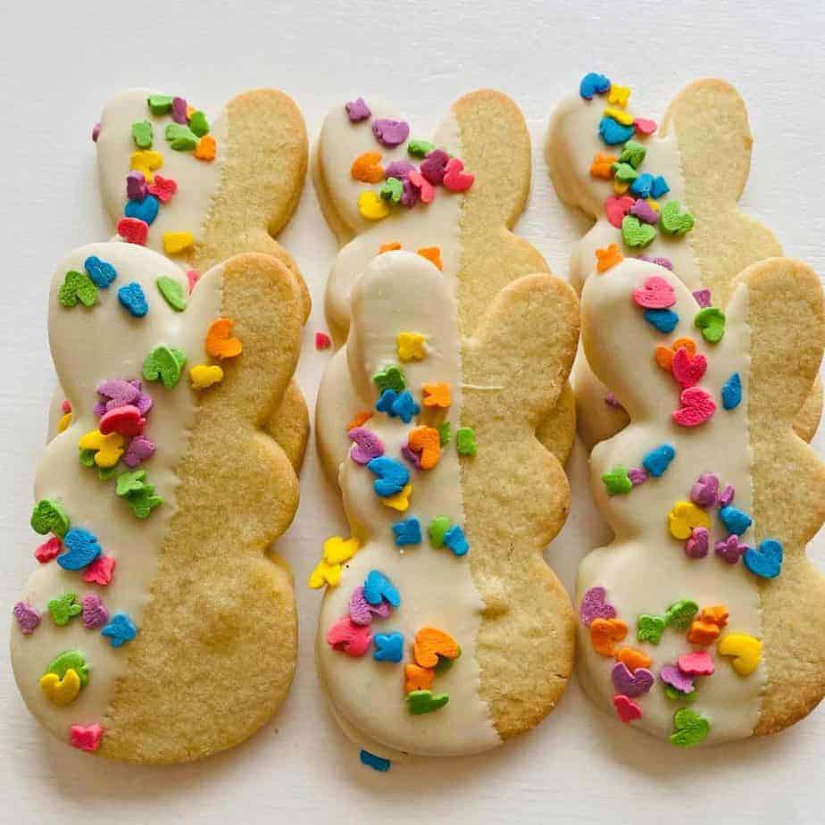 Easter Bunny Sugar Cookies Dipped in Chocolate
