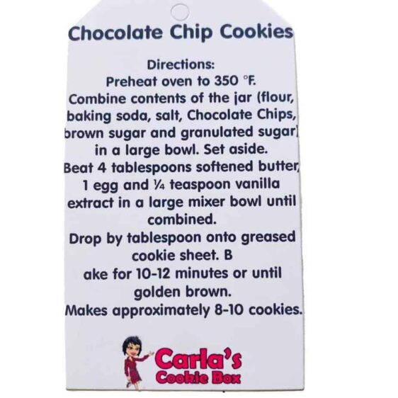 Chocolate Chip Jar Label Carlas Cookie Box