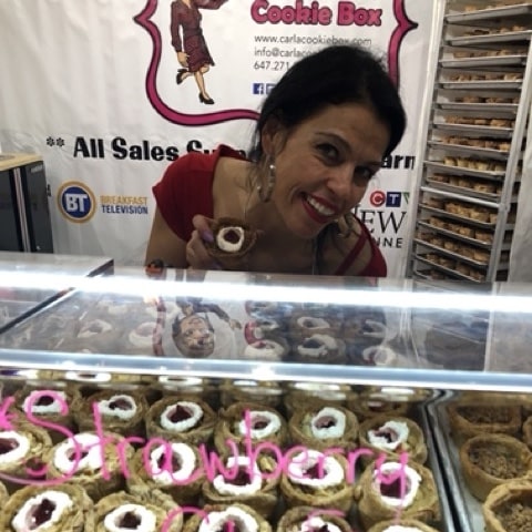 Carla with butter tarts at events in Toronto.