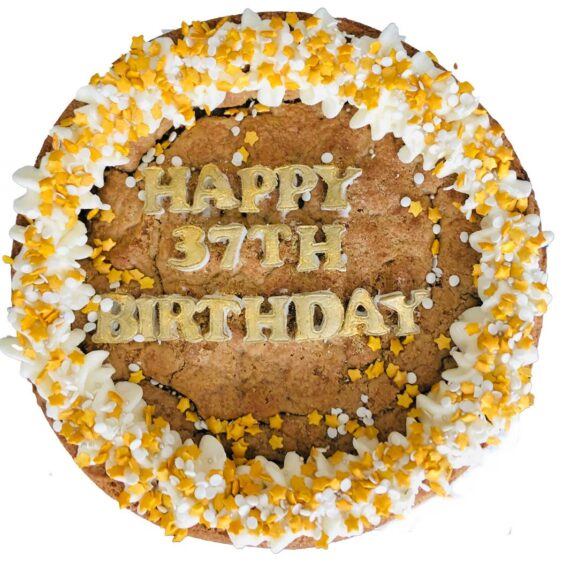 cookie cake - gold sprinkles
